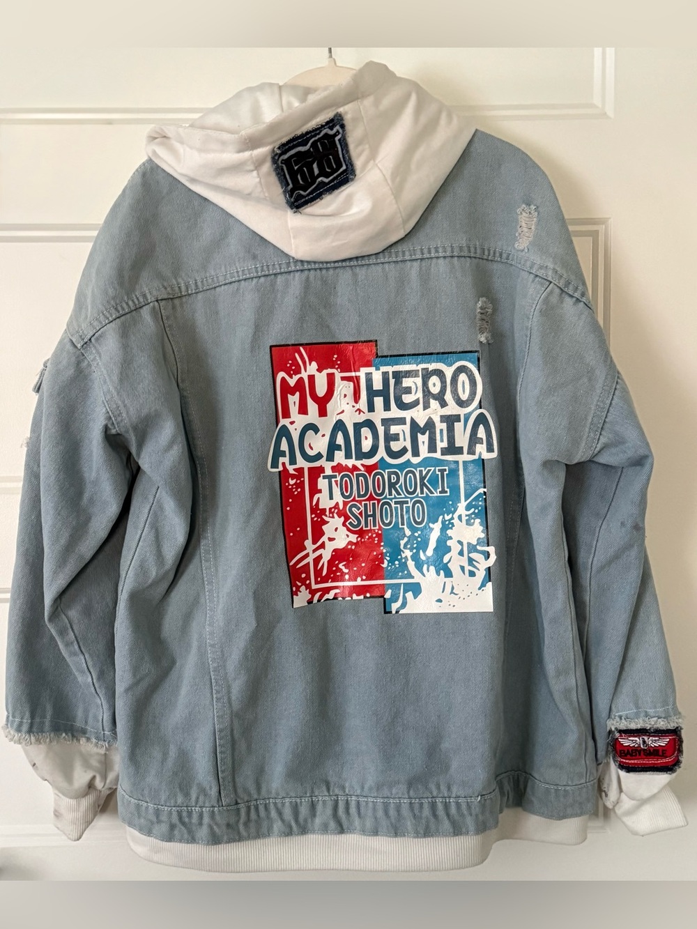 My Hero Academia Todoroki Shoto Light Blue Denim Jacket - Unisex - Large